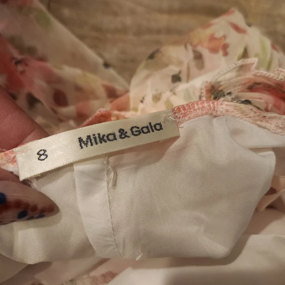 Floral Pink Sheer Ruffle Midi Dress - Picture 6 of 6